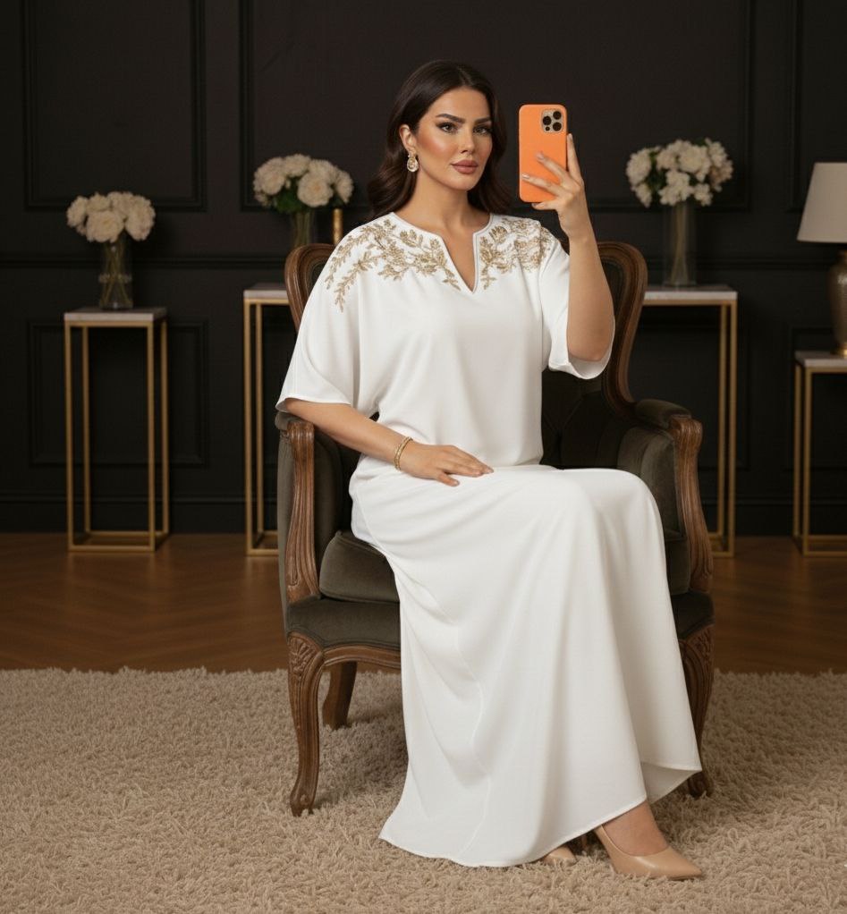 Robe Blanche Élégante et Moderne