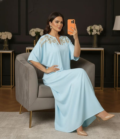 Robe Bleu Ciel Élégante et Fluide