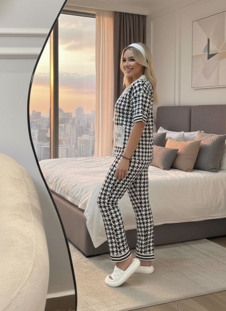 Pyjama en Coton avec Short – Confort & Légèreté