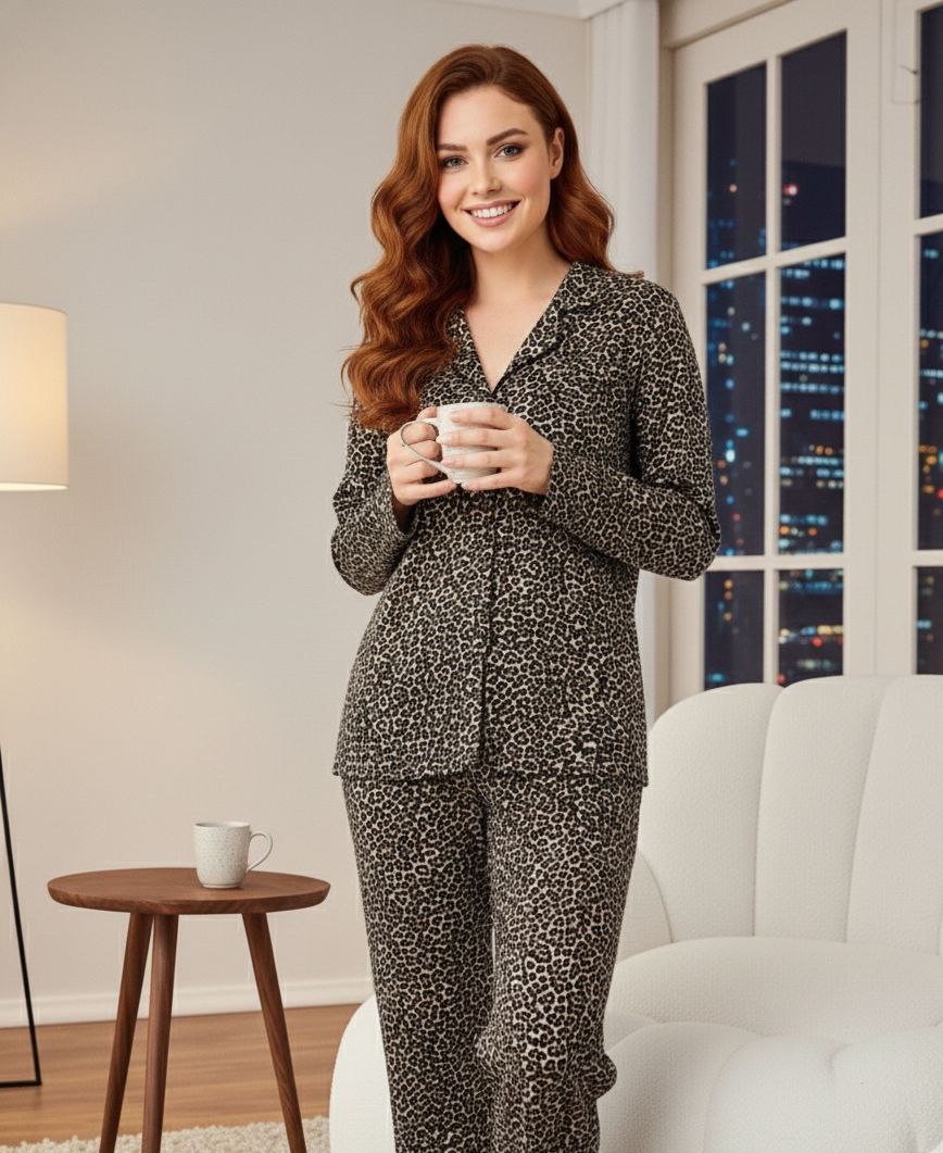 Pyjama Léopard Chic & Confort Absolu
