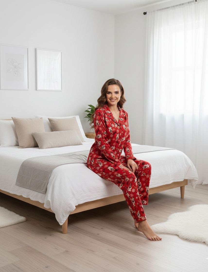 Pyjama  Rouge en Coton – Doux, Léger et Élégant